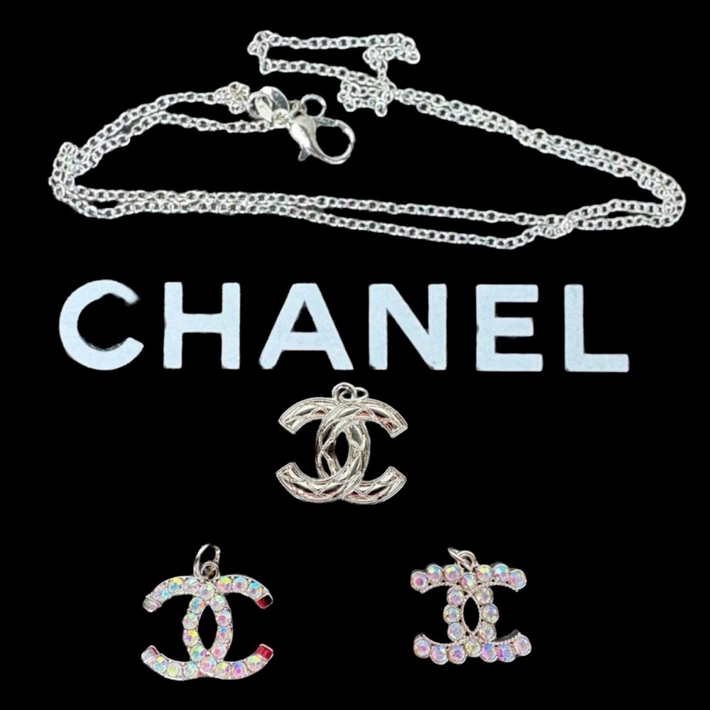 Chanel CC Charm Large - Authentic Charm with Unbranded Silver-tone Chain